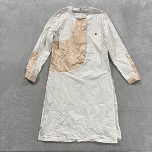 APTX Shirt Dress Women's Large Oversize Baggy Maxi Lagenlook Snap Button White